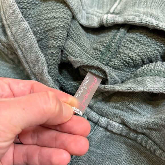 Free People Movement XL Solid Honey Dove Pullover Snap Button Hoodie Oversized - Picture 10 of 16